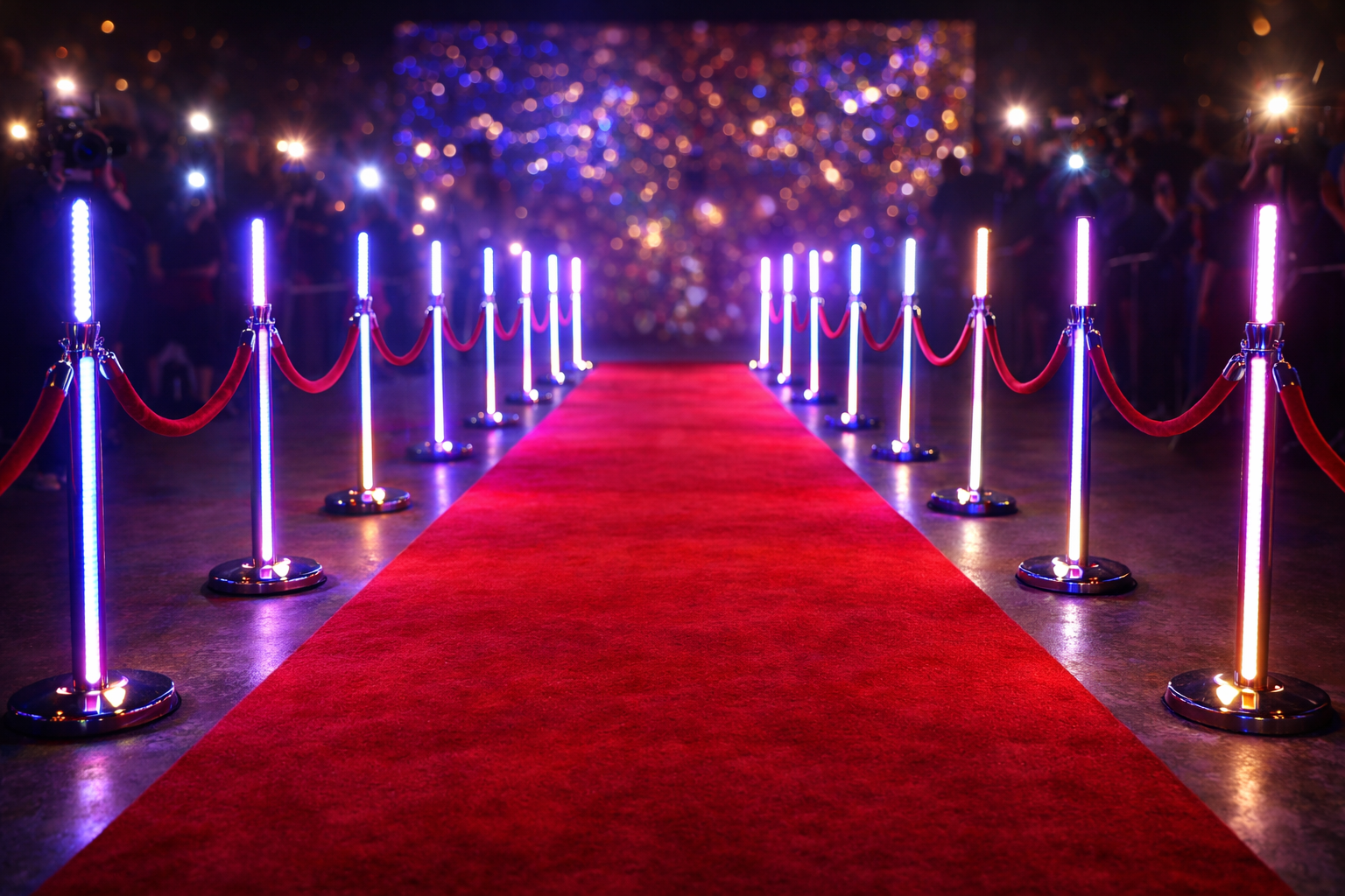 Tapis rouge avec lumières DEL