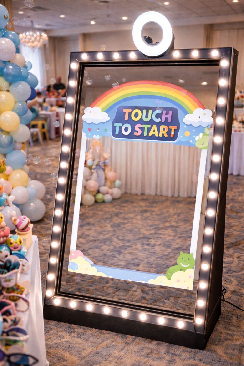 Kids having fun at the booth